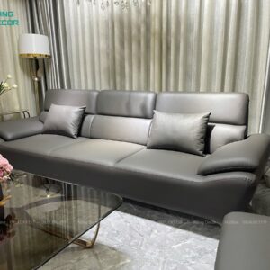 Ghế sofa băng da bò italy màu xám SFB21