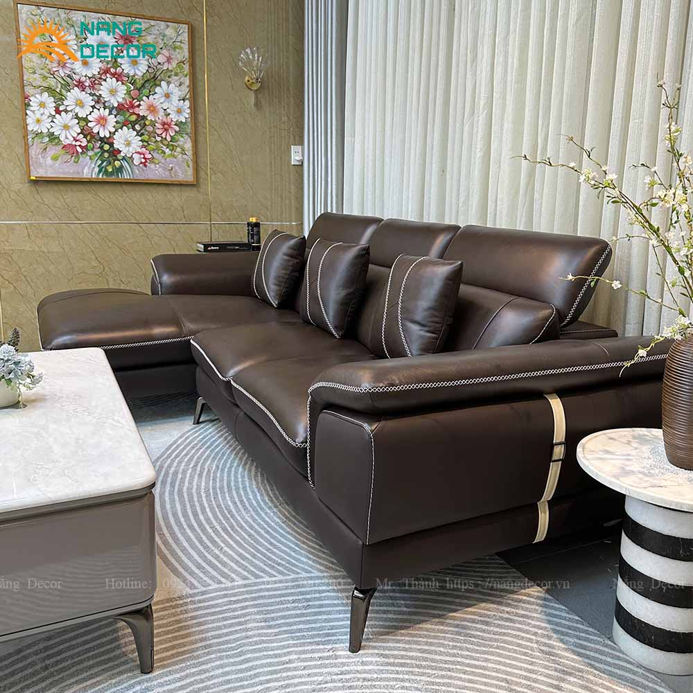 Ghế sofa góc L da bò Italy – SFL28