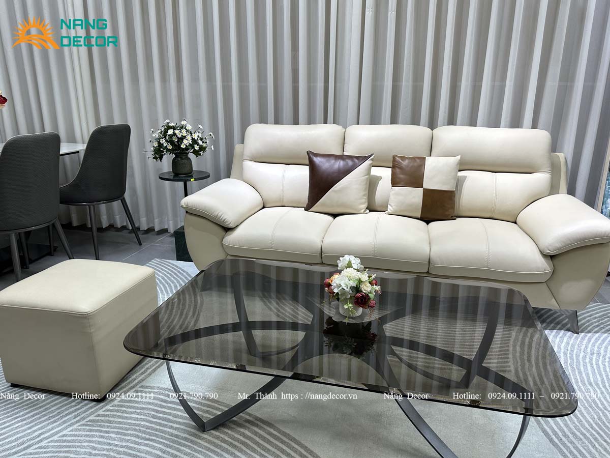 Mua sofa da bò mặt tiếp xúc vừa bền vừa tiết kiệm chi phí, phù hợp với mọi nhà phố, căn hộ nhỏ.