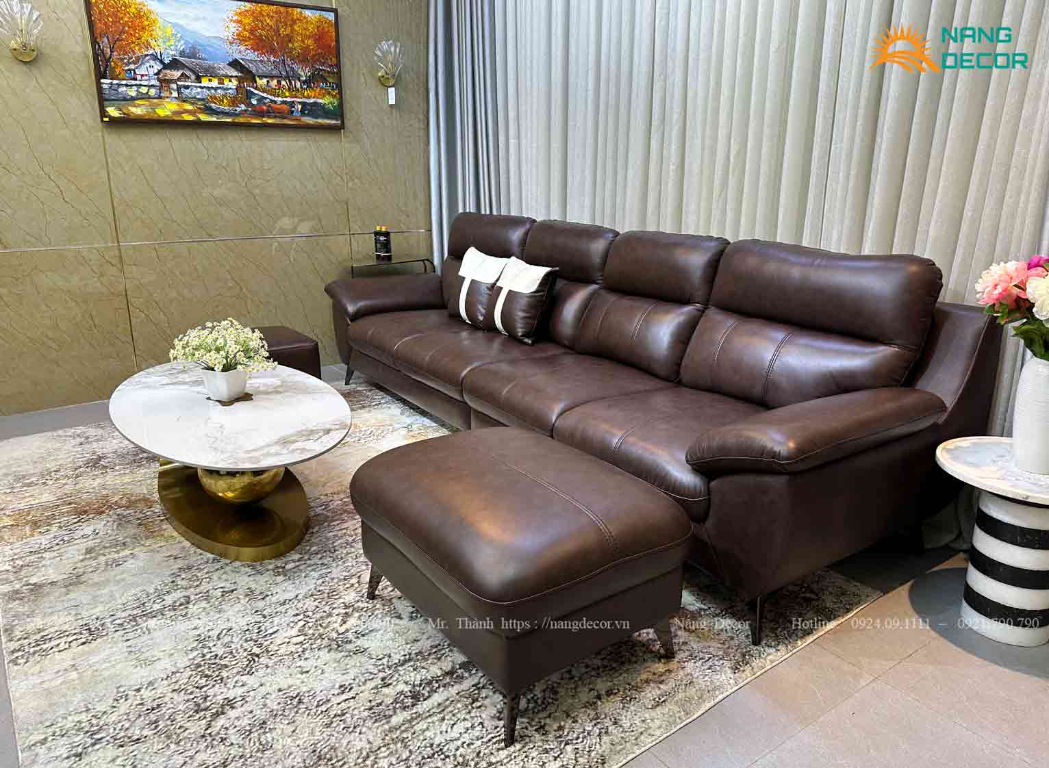 Mua sofa da bò thật cho cảm giác mềm mịn, êm ái khi tiếp xúc.