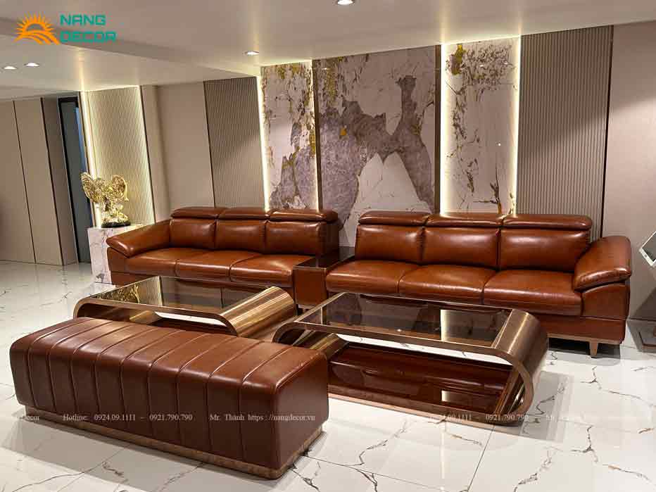 Sofa da bò Mastrotto cao cấp nâng tầm không gian sang trọng.