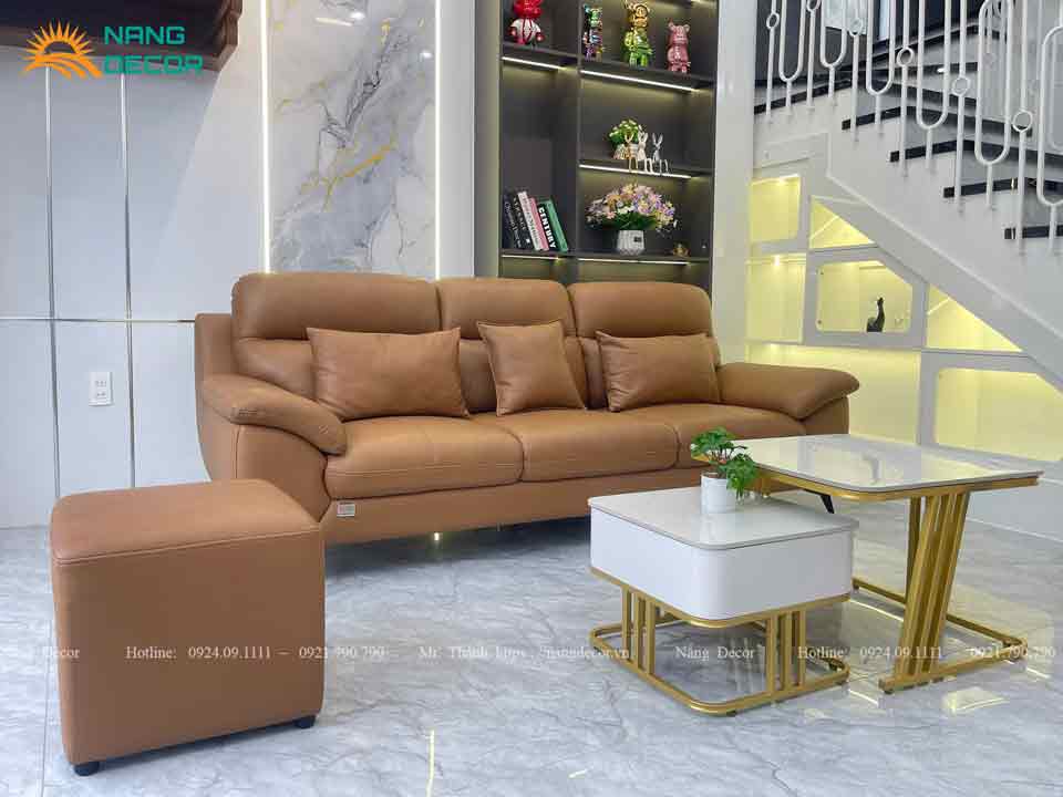 Sofa da bò mã SF01 màu da bò hợp với mệnh Kim. Sofa da bò mã SF01 màu da bò hợp với mệnh Kim.