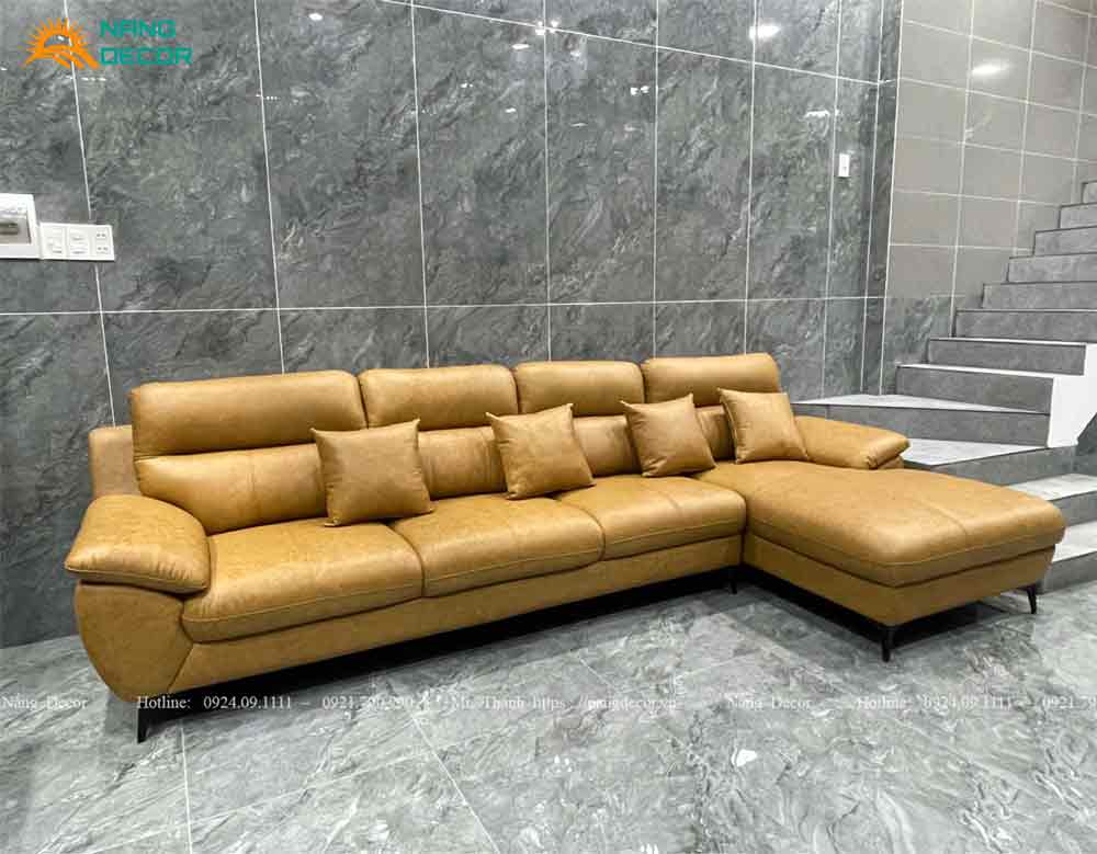 Sofa da bò Ý Mastrotto góc L full da bò - SF01 Sofa da bò Ý Mastrotto góc L full da bò - SF01
